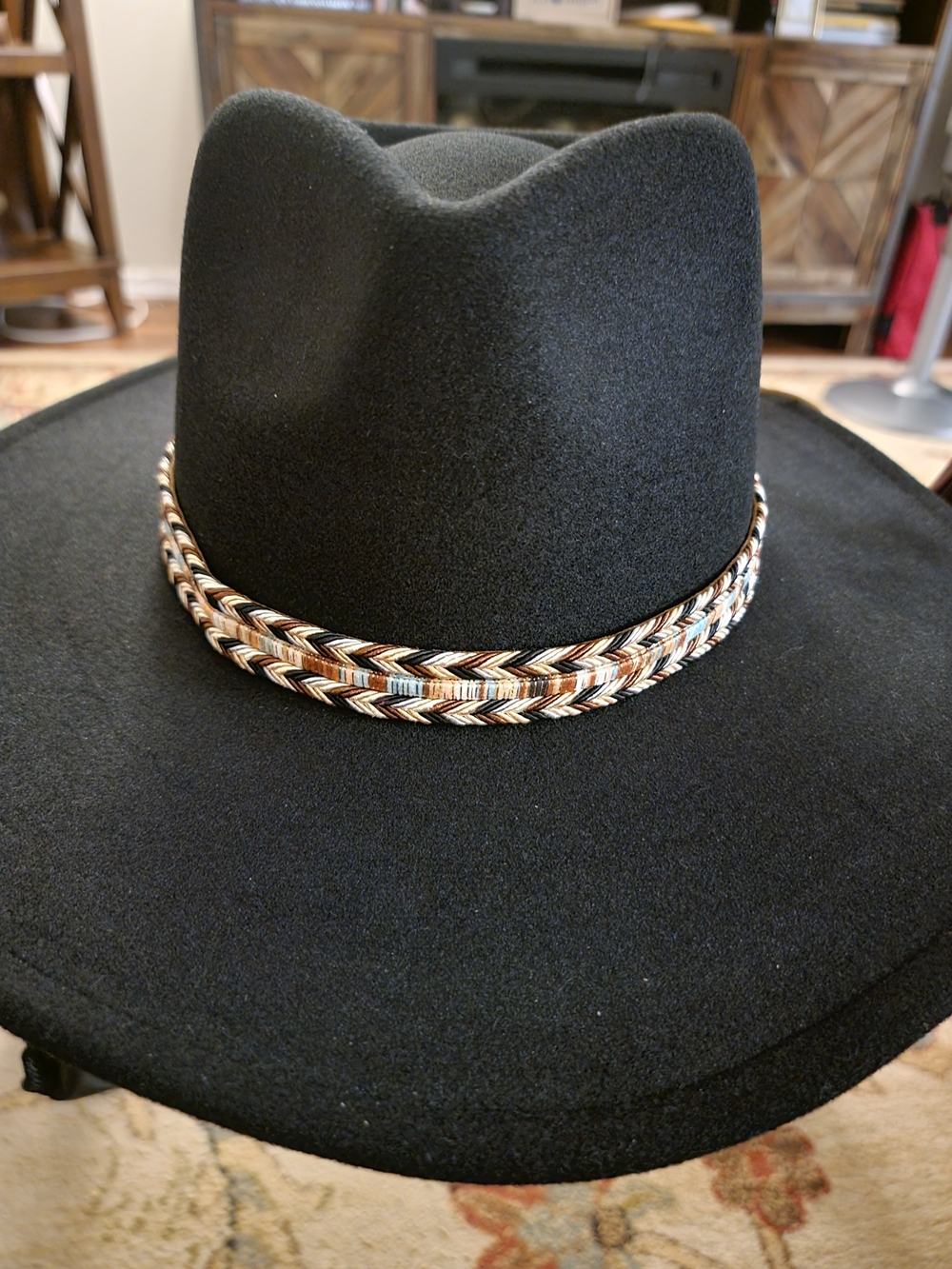 New NWOT Black Felt Western Hat with Braided Trim Torrid